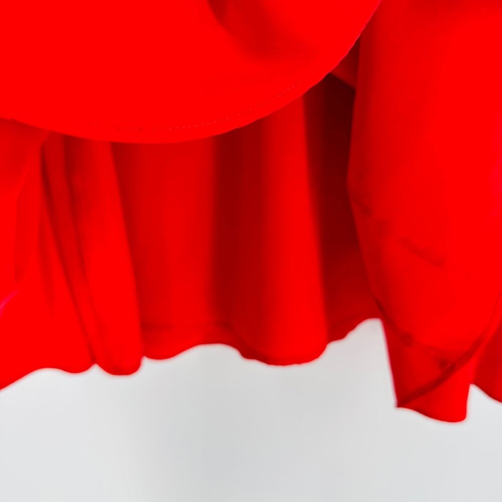 J.Crew Womens Poppy Red Sleeveless V-Neck Flounce Hem Swing Dress Size M - Picture 8 of 9